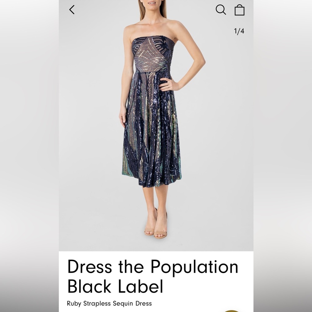 Dress the Population Black Label - Ruby Strapless Sequin Dress